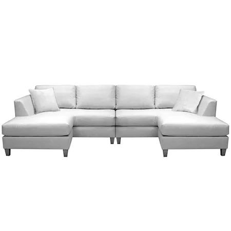 Contemporary Sectional With Track Arms